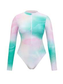 Swim Mulvari Bộ đồ bơi 3 mảnh in họa tiết nhiều màu phong cách Trung Đông mới dành cho nữ kèm quần dài và váy maxi lưới, thời trang giản dị, bảo thủ, bán chạy tại khu nghỉ dưỡng bãi biển - Nhiều màu - Xem 9
