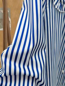 Elenzga New Women's White Cute Peter Pan Collar Matching Woven Striped Print Blouse, Suitable For Layering In Autumn/Winter - Blue and White - View 8
