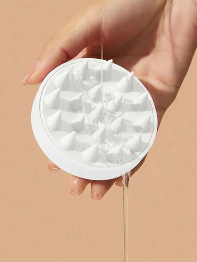 1个柔软硅胶头发按摩刷头皮去角质洗发刷亲肤洗发梳舒适头部清洁刷沐浴刷家居浴室装饰旅行必备夏季必备护发工具放松头皮按摩器温和发刷硅胶刷舒缓压力护理配件