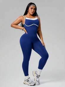 Rhythm Era Seamless High Elasticity Yoga Sports Fitness Running Jumpsuit For Plus Size Women
