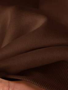 CosyJoli Plus Size Women's Solid Color Bow Decor Round Neck Drop Shoulder Long Sleeve Loose Casual Sweatshirt, Winter Clothes For Women - Brown - View 6