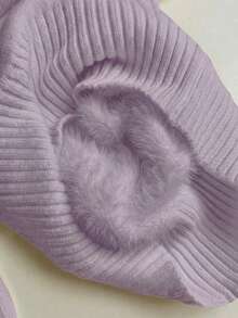 Franclia Fashionable All-Match High Neck Thick Seamless Fitted Long Sleeve Knit Sweater, Versatile For Autumn/Winter - Lilac Purple - View 5