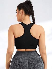 Rhythm Era Plus Size Women Solid Color Seamless 2 Pieces Sports Bra Set For Daily Fitness Plus Size Active Top Plus Size Sports Bra Seamless Sports Bra - Multicolor - View 2
