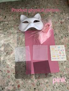 DIY 猫脸面具制作套件，带毛毡，手工制作的动物图案彩色装扮面具套装，适合万圣节服装、狂欢派对、角色扮演和节日（DIY 工艺套件、万圣节服装配饰）