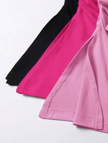 Comfortcana 3pcs Women Plain Minimalist Ruched Slim Fit Casual Tube Top Set - Multicolor - View 5