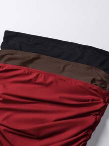 Comfortcana Bộ 3 áo liền quần xếp ly đơn giản màu trơn cho nữ - Nhiều màu - Xem 3