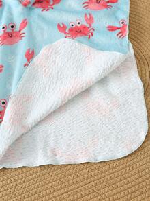 Bubblio Unisex Baby Cute Cartoon Shark Pattern Flannel Hooded Swimsuit Cover-Up Toddler Beach Cover Up Crab Hooded Towel Toddler Hooded Towel - Multicolor - View 7