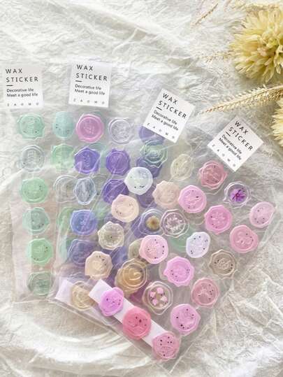 Joivida 18pcs Creative Vintage Wax Seal Candy Stickers Scrapbook DIY Diary Stationery Stickers Decorative Art Supplies(Multiple Styles Available)