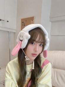 Joivida Winter Plush Ear Muffs For Daily Commute, Cute Cartoon Ear Warmers With Tongue-Out Design, Urban Korean Style Cold Weather Gear - Multicolor - View 7