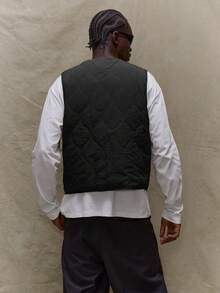 Musero Men Reversible Lightweight Padded Zip Through Vest Winter Coat Spring Summer Holiday Vacation - Black - View 4