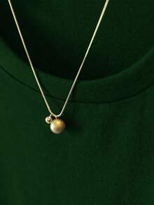 EMERY ROSE 女士纯色圆领短袖褶皱休闲百搭T恤 - 綠色 - 查看 4