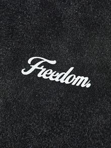 PAVTROS 男士街头风水洗复古极简主义Logo连帽衫，适合户外音乐节、休闲外出、送给男友/老公的礼物、周年纪念日等场合。 - 黑色 - 查看 3