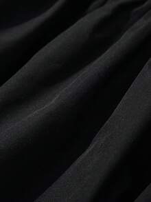 Modelyn Váy chữ A thiết kế dây cáp màu đen thời trang thanh lịch, thon gọn, dáng rộng, thường ngày, đa năng, đi làm cho nữ - màu đen - Xem 6