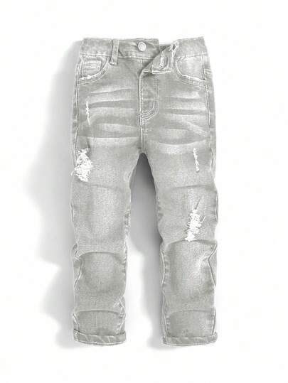 Tween Boy Color Block Distressed Pocket Casual Jeans
