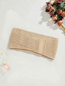 Faja maternal rayas verticales ancho soporte barriga algodón elástico transpirable diseño cómodo sin costuras ajuste medio sin calcetas para todo el año embarazo uso diario casa faja embarazo - Tono de piel - Ver 2