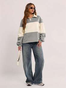 MUSERA Collared Striped Sport Jersey Sweatshirt Graduation, Back To School, Teacher Top For Women, Fall Autumn Winter