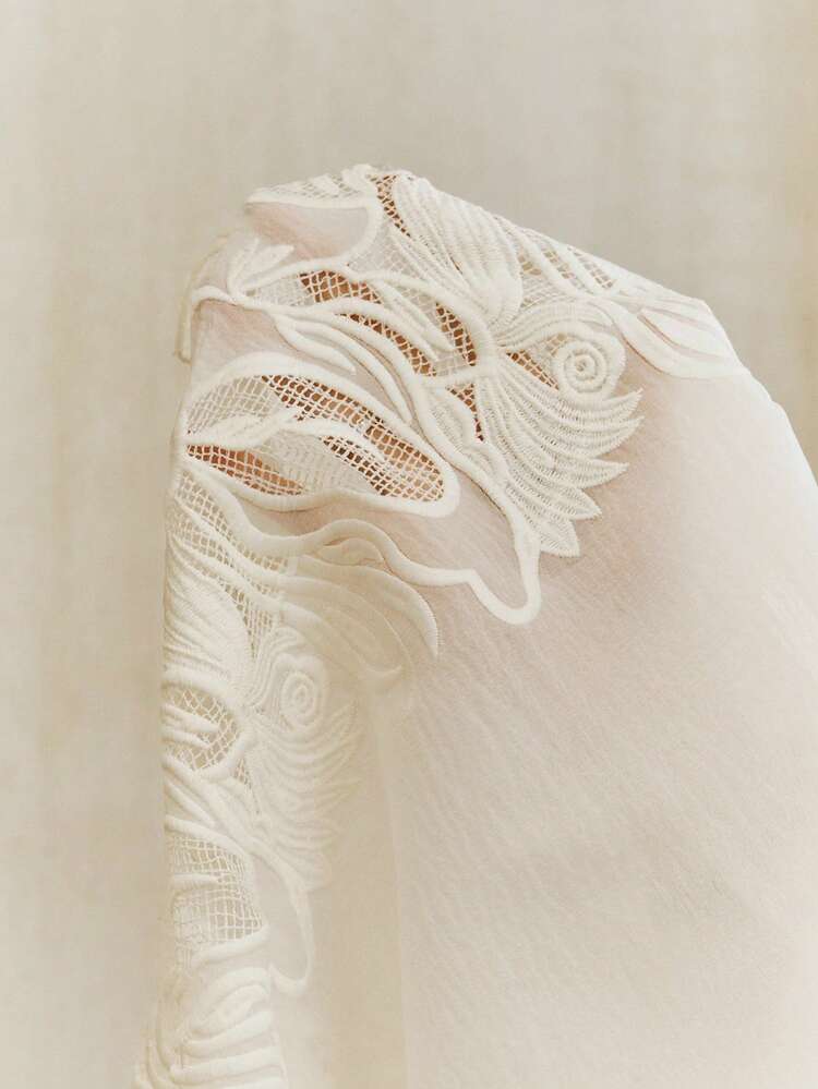 Wedding/Party/Birthday/Vacation Embroidered Square Neck Waist Fit & Flare Dress For Women