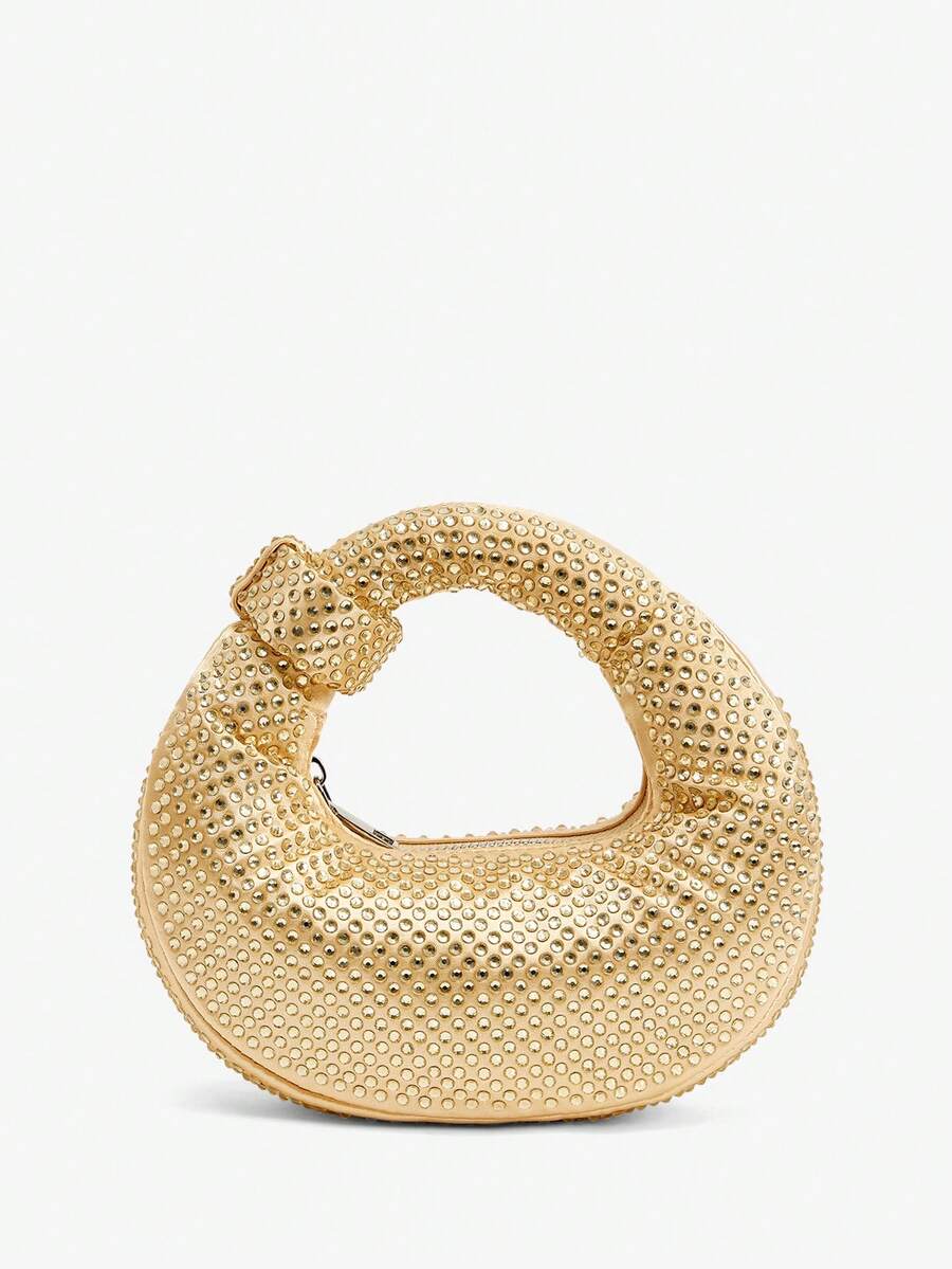 SHEIN BAE 1 chiếc Túi cầm tay hình trăng lưỡi liềm lấp lánh dành cho nữ, Túi đính đá Abacus sang trọng cho bữa tiệc, Túi dạ hội pha lê sang trọng Relaxed Feel, Túi xách tay, Túi lấp lánh/Túi lấp lánh, Túi dự tiệc nhỏ, Quà tặng ngày lễ tình nhân thú vị