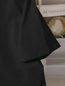 Maglietta casual e alla moda per ragazzo pre-adolescente, con stampa grafica "67" a fiamma, manica corta, scollo tondo, adatta per uscite, top nero a maniche corte, top "Six Seven" adatto per l'estate e tutte le stagioni - nero - Visualizzare 4