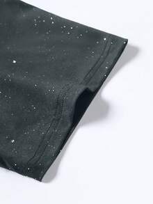 Manfinity Hypemode Áo thun nam cổ tròn tay ngắn dáng rộng thoải mái in họa tiết ngôi sao năm cánh màu bạc - Xám - Xem 4
