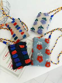 Joivida Winter New Vintage Colorful Dumpling Small Handbag Cosmetic Pouch Touch Up Bag Phone Case Cushion Lipstick Earphone Organizer - Multicolor - View 4