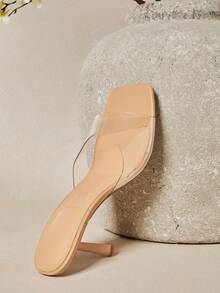 SHUZIA 女士方头透明单带高跟凉鞋 - 無色 - 查看 6