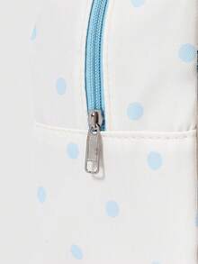 ROMWE Anime 1 Túi Tote Nữ Họa Tiết Ren Trái Tim Nơ Ngọt Ngào Dễ Thương, Họa Tiết Chấm Bi, Họa Tiết Nốt Nhạc, Lễ Hội Âm Nhạc, Lớp Trong Suốt, Túi Đeo Vai, Thích Hợp Cho Việc Mua Sắm, Trường Học - Màu be - Xem 5