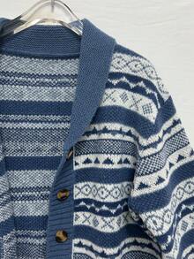 Chiquease Women Autumn And Winter Geometric Long Sleeve Christmas Style Casual Cardigan - Multicolor - View 3