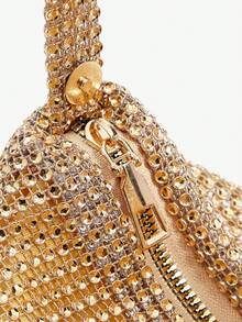 SHEIN BAE Lightweight, Business Casual Rhinestone Decor Bucket Bag Mini Drawstring Design, Clear Bag Pearl Bag Evening Bag, Dinner Bag Glamorous, Elegant, Exquisite, Quiet Luxury Rhinestone For Party Girl, Woman, Bride Perfect For Party, Dinner/Banquet Christmas Party Dress, Glamorous Rhinestone Bag, Perfectly Matching With Bridal Party, Party Bags,Perfect For Party Wedding Prom Dinner/Banquet Matching With Holiday Party Dress Evening Dress & Sequin Dress