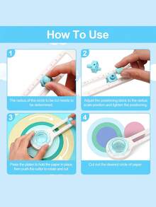 Zazumi 360-Degree Rotary Circle Cutter, Manual Compass Cutter For Precise Round Holes In Paper, Film, And Craft Materials - Multicolor - View 7