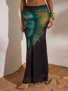 Opulessa Damen Batik-Muster Rock, modische Urlaubskleidung, Frühjahrsferien, Sommer, Valentinstag, Strandelegante Hochzeitsgast Geburtstags Casual, Urlaub, Ausgehen Top, Meerjungfrau, Boho, Ibiza, Western Stil - Verschiedenfarbig - Übersicht 2