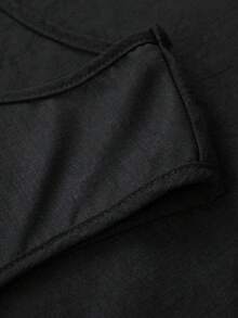 Linhara 大码女式休闲碎花无袖圆领背心，舒适百搭，适合日常穿着 - 黑色 - 查看 4