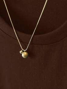 SHEIN Áo thun nữ cổ tròn tay ngắn xếp ly màu trơn đa năng thường ngày - Cà phê nâu - Xem 4