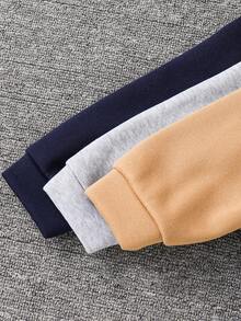 SHEIN 3件套男童休闲舒适保暖内衬卫衣，适合返校、生日、新生儿派对、节日聚会、秋冬季穿着。 - 藏蓝色 - 查看 5