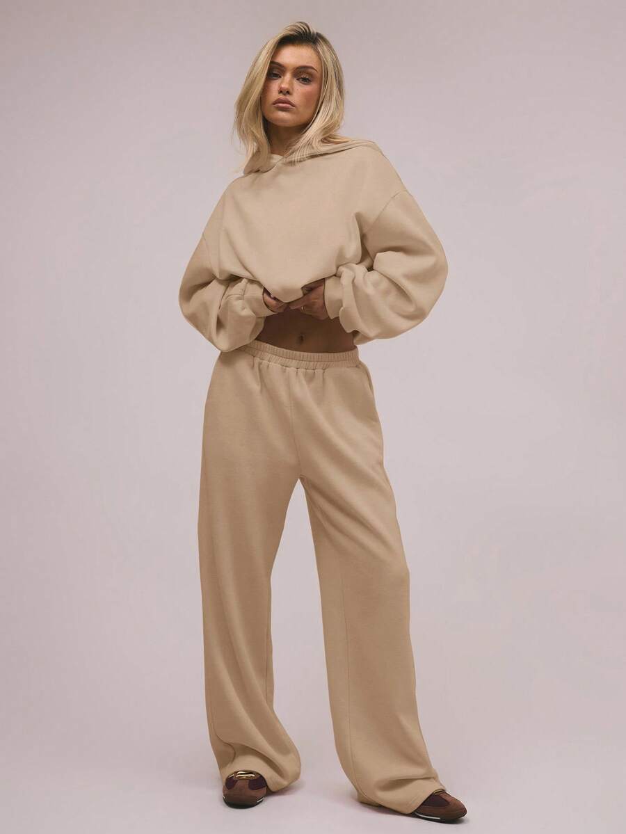 MUSERA Oversized Fleece Sweatpants Casual Lounge Joggers Winter Cosy - Apricot - View 1