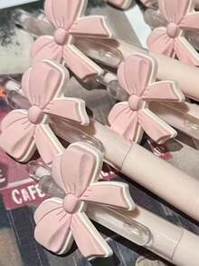 Zazumi 10pcs Elegant Pink Bow Pen - Pastel Pink & Tip Refillable Ballpoint Pens, Durable Plastic Party Favors For Weddings, Birthday, Christmas, Valentine'S Day, New Year - Ideal Gift For Women, Princess Theme - pink - View 5