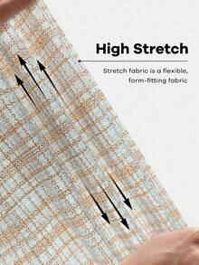 Elenzga Quần nữ thường ngày co giãn kẻ caro, quần ống rộng cạp cao ôm vừa vặn, hàng mới về mùa thu - trái cam - Xem 4