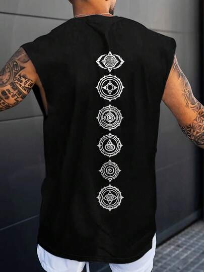 Manfinity LEGND 男士几何印花宽松圆领无袖背心