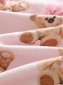 THE HAPPY LOOK Young Girl Cartoon Bear Pattern Knit Soft Crew Neck Long Sleeve Top And Elastic Waist Long Pants Snug Fit 2-Piece Pajama Set Bow Pjs Kids Pj Set Girl Pink Pink Pajama Set Teddy Bear Pajama Set Bow Pajama Set - Multicolor - View 5