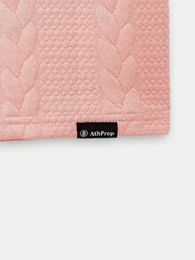 Manfinity VCAY 男式字母图案针织 Polo 衫，常春藤风格，返校季 - 藕粉色 - 查看 4