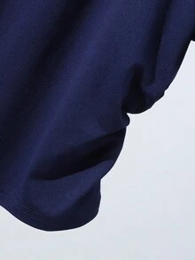 3 件女童蝴蝶结印花腰部短袖 T 恤套装，包括灰色、粉色和黑色 - 寶藍色 - 查看 6