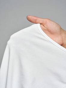 Slaydiva New Spring/Summer Music Festival, Valentine's Day Casual Basic Y2K Streetwear Sexy Loungewear, Women U-Neck Half-Open Waist Ruched Fitted White Ribbed Knit Bodysuit White One Piece Bodysuit White Body Suit Sexy Bodysuit White Top Women's Gym Clothes - White - View 13