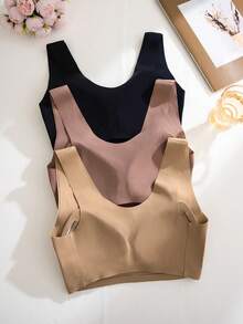 NudeFit 3件套可拆卸加厚舒适无痕粘性文胸，提拉提升 - 彩色 - 查看 2