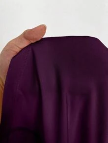 Maweii 大码女式纯色垫肩长袖袖口装饰优雅西装外套+休闲裤两件套，适合优雅外出、通勤、春、秋、冬穿着。 - 紫色 - 查看 6