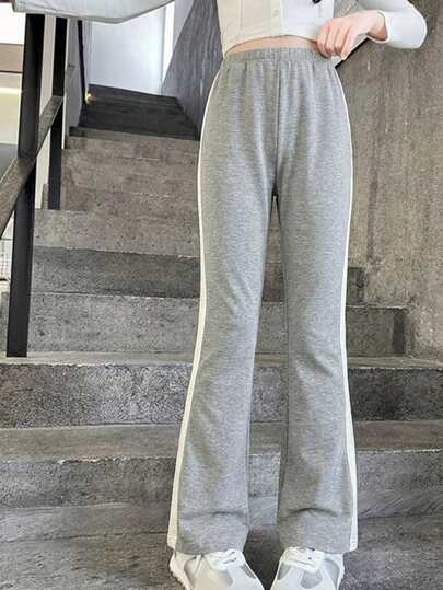 Pantalón deportivo casual diseño sencillo con paneles tela suave holgado largo primavera verano para casa y uso diario pantalón deportivo