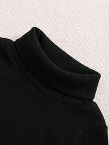 SHEIN 3件套女婴休闲弹力舒适高领打底衫套装 - 彩色 - 查看 5