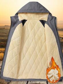 Manfinity Homme Men's Autumn/Winter Hooded Padded Coat, Multi-Pocket Design, Quilted, Thermal Lining, Boyfriend Gift, Streetwear Casual Loose Fit Zip-Up Outerwear Jacket Men Men"S Thermal Lined Jacket Men"S Tech Wear Grey Men"S Jacket Men"S Warm Jacket Old Money,Daily Leisure, Weekend Trips, Outdoor Activities, Travel Expeditions, Relaxed Work Environments Or Semi-Formal Occasions,Boyfriend/Husband Gift, Anniversary Gift Christmas Outfits Grey Jackets Thermal Lined Jacket Men Men Tech Wear Men Windb - Grey - View 3