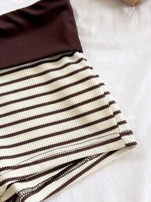 Soleia Bộ 2 áo hai dây và quần đùi dệt kim kẻ sọc khóa kim loại thời trang đi nghỉ, thích hợp cho tiệc tùng, ngày lễ tình nhân, đêm hẹn hò, hộp đêm, bohemian, boho, kỳ nghỉ, quần áo nữ mùa thu, cổ điển, ngày lễ - Nhiều màu - Xem 6