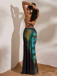 Opulessa Damen Batik-Muster Rock, modische Urlaubskleidung, Frühjahrsferien, Sommer, Valentinstag, Strandelegante Hochzeitsgast Geburtstags Casual, Urlaub, Ausgehen Top, Meerjungfrau, Boho, Ibiza, Western Stil - Verschiedenfarbig - Übersicht 4