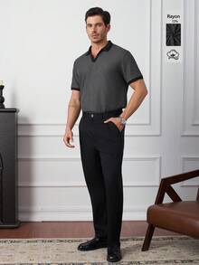 Core Aspect Bộ áo polo dệt kim Jacquard và quần dệt cho nam, trang phục thường ngày. Thích hợp cho các buổi đi chơi hàng ngày, tụ tập bạn bè và thư giãn cuối tuần. Bộ 2 món bán chạy nhất dành cho nam trên INS. - Nhiều màu - Xem 3